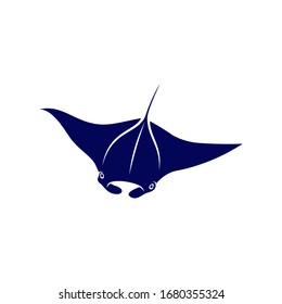 Stingray logo design vector template. Silhouette of Stingray design illustration
