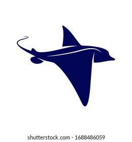 Stingray Logo Design Vektorillustration Vorlage. Silhouette von Stingray Design Illustration