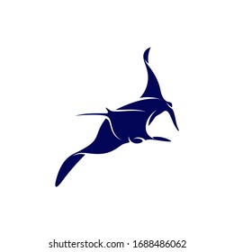 Stingray logo design vector template. Silhouette of Stingray design illustration