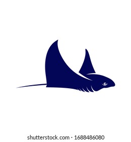 Stingray logo design vector template. Silhouette of Stingray design illustration