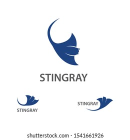 Stingray logo ilustration vector flat design template