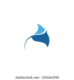 Stingray logo ilustration vector flat design template