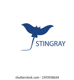 Stingray logo ilustration vector flat design template