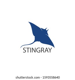 Stingray logo ilustration vector flat design template