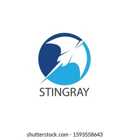 Stingray logo ilustration vector flat design template