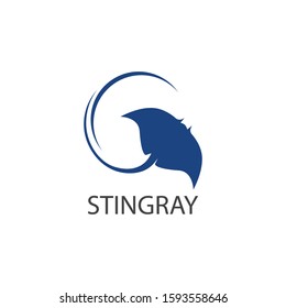 Stingray logo ilustration vector flat design template