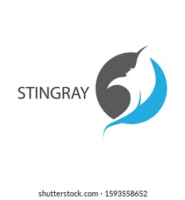 Stingray logo ilustration vector flat design template