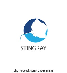 Stingray logo ilustration vector flat design template