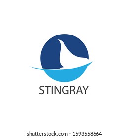 Stingray logo ilustration vector flat design template