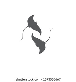 Stingray logo ilustration vector flat design template