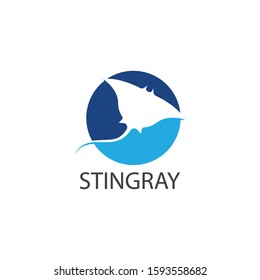 Stingray logo ilustration vector flat design template