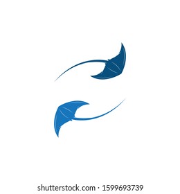 Stingray logo ilustration vector flat design template