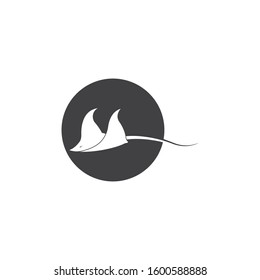 Stingray logo ilustration vector flat design template