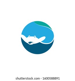 Stingray logo ilustration vector flat design template