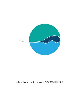 Stingray logo ilustration vector flat design template