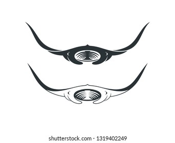 Stingray logo. Isolated stingray on white background