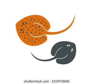 Stingray logo. Isolated stingray on white background