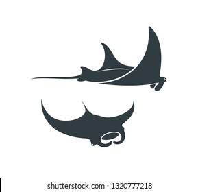 Stingray logo. Isolated stingray on white background. Manta

