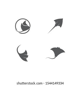 Stingray logo set ilustration vector flat design template