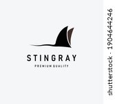 Stingray Logo Vintage Illustration, Manta Rays Vector Design Concept, Ocean Adventure Concept