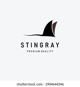 Stingray Logo Vintage Illustration, Manta Rays Vector Design Concept, Ocean Adventure Concept