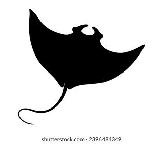 Stingray Manta ray silhouette. vector illustration