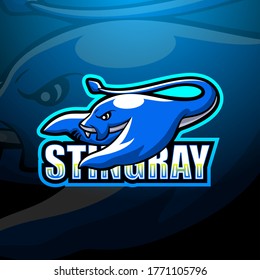 Stingray mascot esport logo design