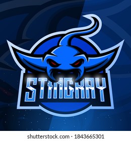 Diseño del logo deportivo de mascota Stingray