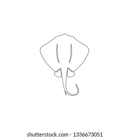stingray ocean animal. simple flat vector icon illustration. outline line symbol - editable stroke
