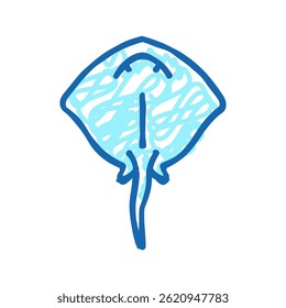 stingray ocean doodle icon sketch vector. stingray ocean sign. isolated symbol illustration