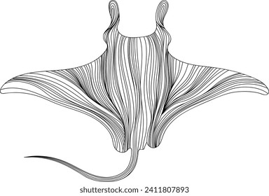 Stingray on a white background. Abstract illustration manta rey for your design.