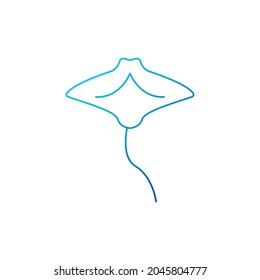 Stingray outline icon. Maldives animal. Underwater entertainment. Isolated vector stock illustration