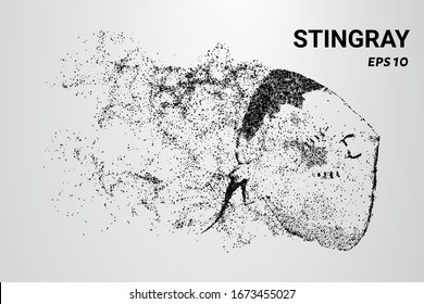 Stingray of the particles. Stingray consists of circles and dots. Stingray breaks down into molecules.