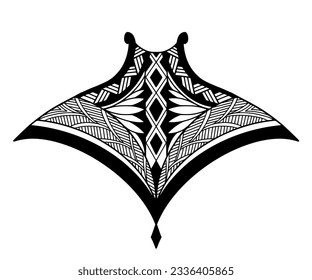 Stingray polynesian tattoo design. Aboriginal samoan style. illustration EPS10
