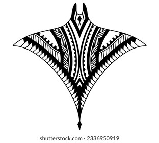 Stingray polynesian tattoo design. Aboriginal samoan style. illustration EPS10