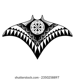 Stingray polynesian tattoo design. Aboriginal samoan style. illustration EPS10