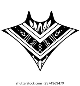 Stingray polynesian tattoo design. Aboriginal samoan style. illustration EPS10