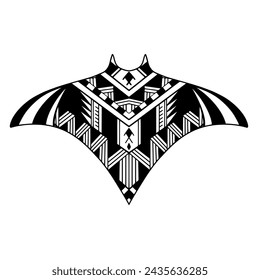 Diseño de tatuaje polinesio de rayas. Estilo samoano aborigen. ilustración EPS10