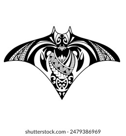 Stingray polynesian tattoo design. Aboriginal samoan style. illustration EPS10