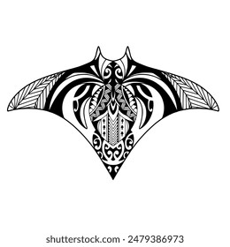 Stingray polynesian tattoo design. Aboriginal samoan style. illustration EPS10