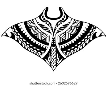 Stingray polynesian tattoo design. Aboriginal samoan style. illustration EPS10