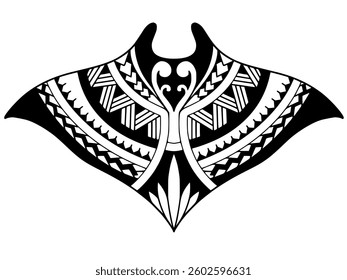 Stingray polynesian tattoo design. Aboriginal samoan style. illustration EPS10