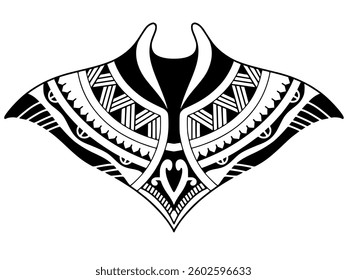 Stingray polynesian tattoo design. Aboriginal samoan style. illustration EPS10