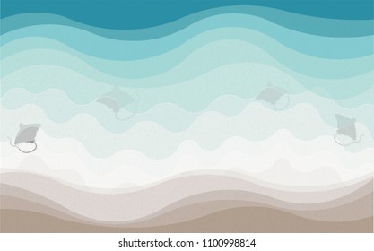 Stingray in the sea for artwork - Vector illustration 