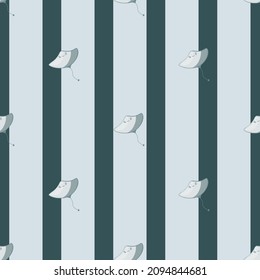 Stingray seamless pattern with scandinavian style. Underwater animals background. Vector illustration for children funny textile prints, fabric, banners, backdrops and wallpapers.