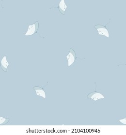 Stingray seamless pattern with scandinavian style. Underwater animals background. Vector illustration for children funny textile prints, fabric, banners, backdrops and wallpapers.