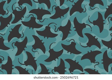 Stingray seamless pattern in vector for ,floor,motif,cover,wrapping,wallpaper,etc