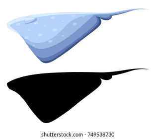 Stingray set. Abstract stingray on white background Vector illustration Web site page and mobile app design.