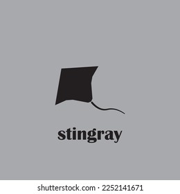 Stingray silhouette logo design with black color suitable for your business.
