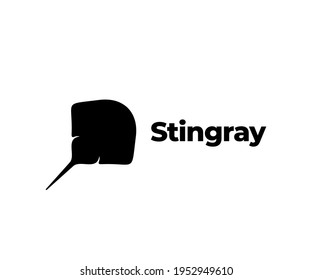 Stingray silhouette logo icon vector illustration